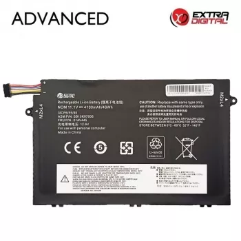 Extra Digital Advanced asendusaku Lenovo ThinkPad T470 T480 A475 A485 T570 T580 P51S P52S jaoks, 01AV445, 4100mAh, 11,4V, Li-ion, 6-elemendiline, must
