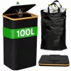 EXTRALINK Black Forest Tagastatavate Pudelite Kogumiskorv, Kokkupandav, 100L, Must
