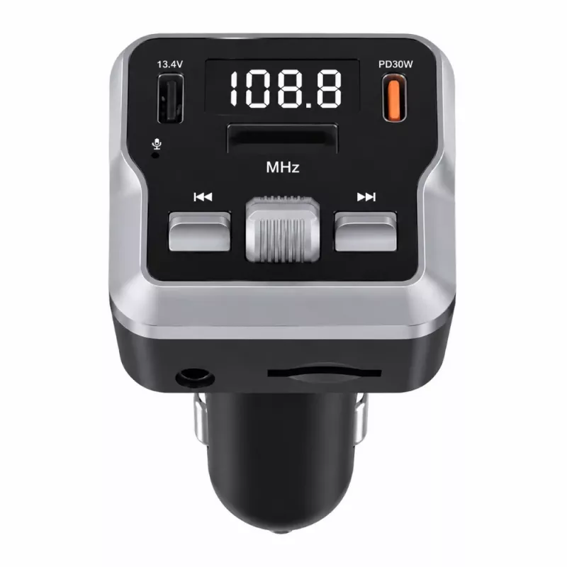 EXTRALINK Bluetooth FM Transmitter with 2 USB Charging Ports and MicroSD Card Slot