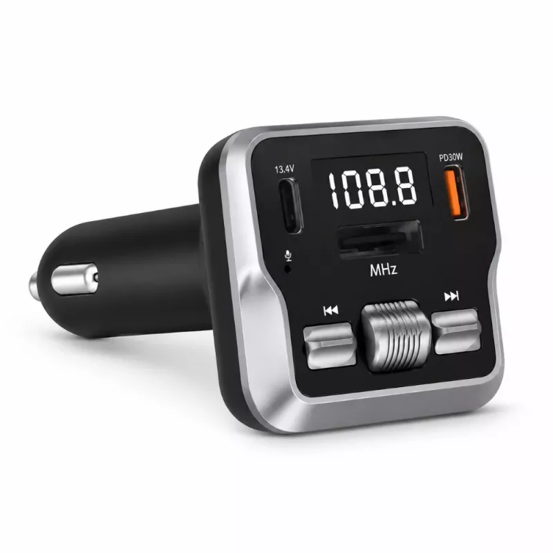 EXTRALINK Bluetooth FM Transmitter with 2 USB Charging Ports and MicroSD Card Slot