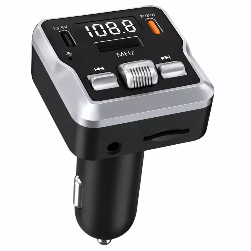 EXTRALINK Bluetooth FM Transmitter with 2 USB Charging Ports and MicroSD Card Slot