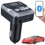 EXTRALINK Bluetooth FM Transmitter with 2 USB Charging Ports and MicroSD Card Slot