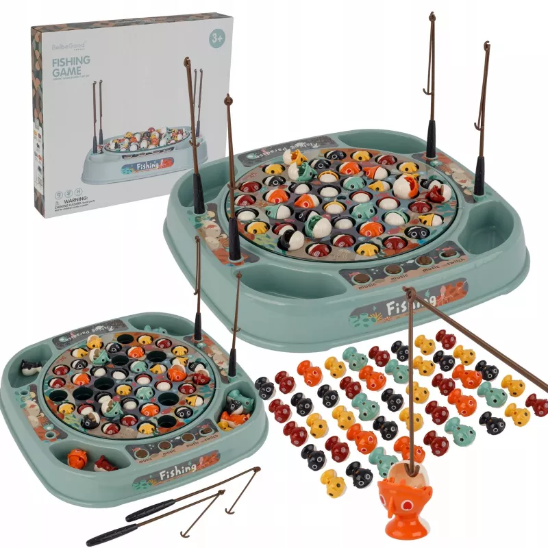 EXTRALINK Fishing Game Skill Game 45 Fish + 4 Fishing Rods Music