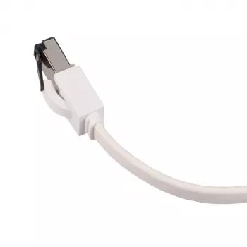 EXTRALINK LAN patch-kaabel Cat.8 U/FTP 0,5m 40G lame varjestatud fooliumiga keerdpaar puhas vask valge