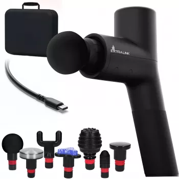 Extralink Massage Gymgun Fit 2.0 Pro Massaažipüstol, 7 otsikut, 6 režiimi