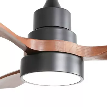 Extralink Walnut Dark 48 nutikas WiFi laeventilaator LED-valgustusega, tume pähkel, 122cm, Tuya rakendus, kaugjuhtimispult, alalisvoolumootor, 6 kiirust, hämardatav, Alexa ja Google ühilduv