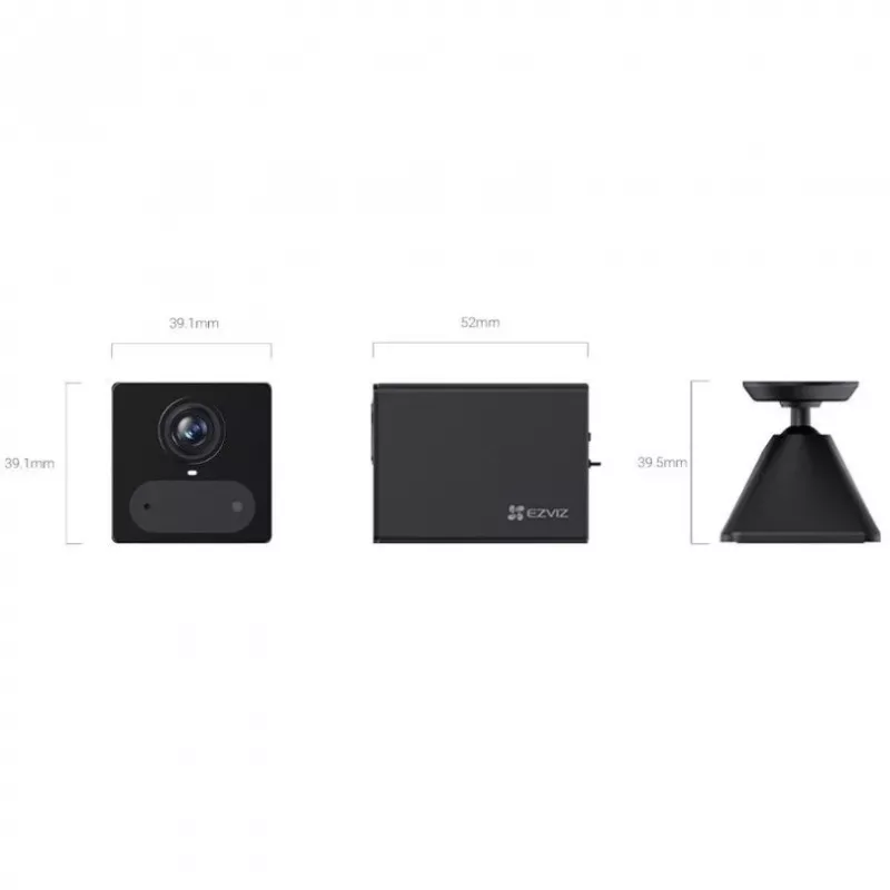 EZVIZ CB2 2K+ 3MP 4G LTE akutoiteline turvakaamera värvilise öövaatluse, IP65, PIR-tuvastuse, kahesuunalise kõne ja MicroSD kuni 512 GB-ga