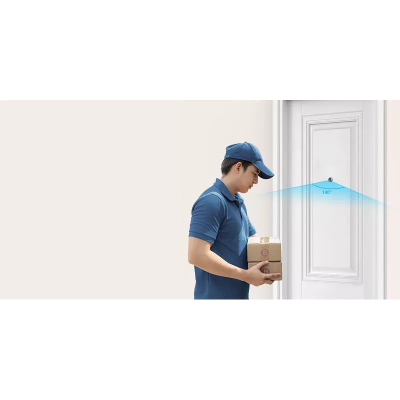 Ezviz CS-CP2 2MP traadita digitaalne uksevaatur (1080p, 4,3 tolline LCD, Wi-Fi, PIR, kahesuunaline heli, kuldne)