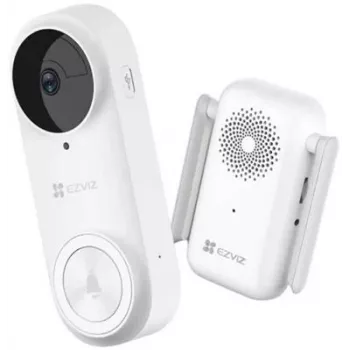 EZVIZ CSDB25MP Akutoitega videouksetelefon komplekt juhtmevaba helinaga, 2K+ eraldusvõime, 176° vaateväli, IP65, 5200 mAh aku, MicroSD kuni 256GB, töötab Alexa/Google'iga