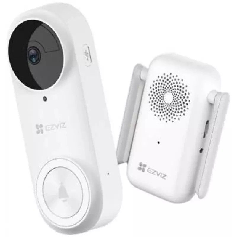 EZVIZ CSDB25MP Akutoitega videouksetelefon komplekt juhtmevaba helinaga, 2K+ eraldusvõime, 176° vaateväli, IP65, 5200 mAh aku, MicroSD kuni 256GB, töötab Alexa/Google'iga