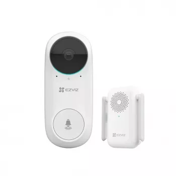 EZVIZ DB2C Juhtmevaba videouksukell 1080p Full HD, 160° vaateväli, öövaatlus, kahesuunaline heli, IP65, akutoitel, töötab Alexaga/Google Assistantiga