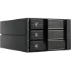 Fantec BP-SA2131 3-pesaline SAS/SATA tagatasapinna moodul 5,25-tollisele pesale - ilma aluseta kuumvahetus, 70mm ventilaator, must alumiinium 2185