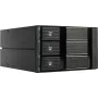 Fantec BP-SA2131 3-pesaline SAS/SATA tagatasapinna moodul 5,25-tollisele pesale - ilma aluseta kuumvahetus, 70mm ventilaator, must alumiinium 2185