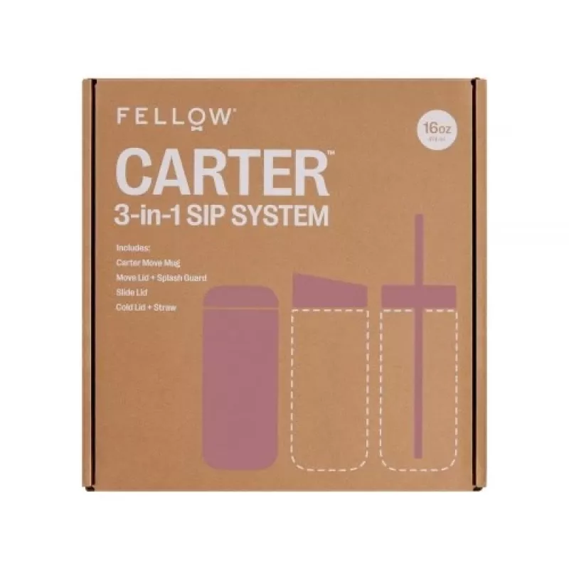 Fellow Carter Move Mug 3-in-1 473 ml termotops 3 kaanega, pulberroosa
