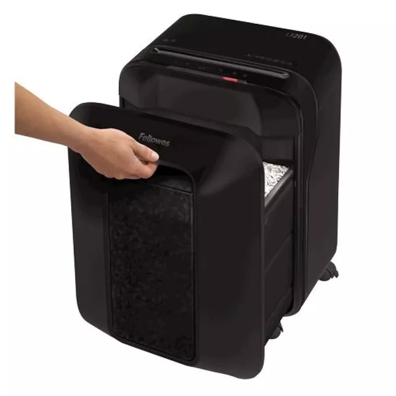 Fellowes Powershred LX201 Micro-Cut Shredder, Black, 10-Sheet, P-5 Security, 22L Bin