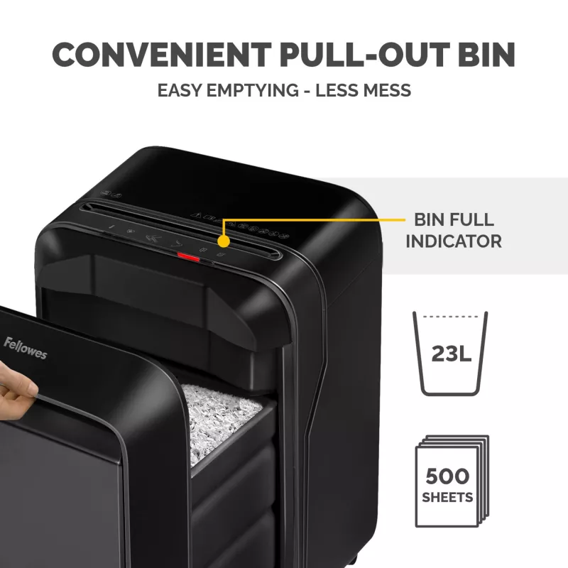 Fellowes Powershred LX210 Micro-Cut Shredder, 15 Sheets, 23 Litre, Black