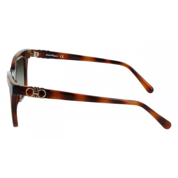 Ferragamo SF1027S-214 Naiste Päikeseprillid Havana Atseetaat Ruudukujuline Pruun Gradient 55mm
