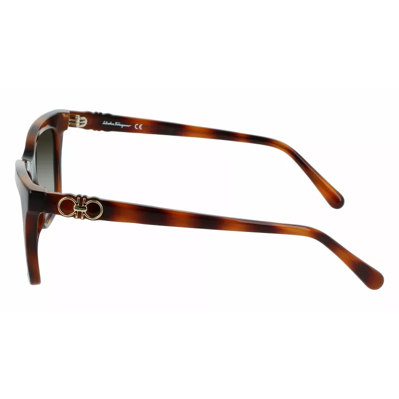 Ferragamo SF1027S-214 Naiste Päikeseprillid Havana Atseetaat Ruudukujuline Pruun Gradient 55mm