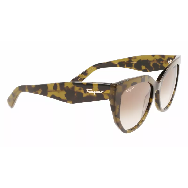 FERRAGAMO SF1061S-246 Naiste päikeseprillid Havana atsetaatraamiga, pruun gradientlääts, 56/18/145 mm