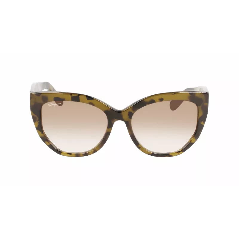 FERRAGAMO SF1061S-246 Naiste päikeseprillid Havana atsetaatraamiga, pruun gradientlääts, 56/18/145 mm