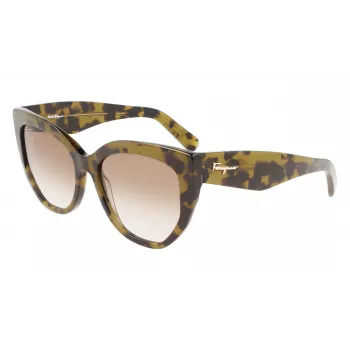 FERRAGAMO SF1061S-246 Naiste päikeseprillid Havana atsetaatraamiga, pruun gradientlääts, 56/18/145 mm