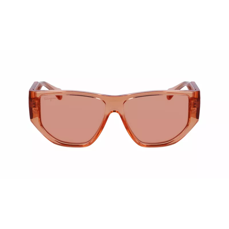 Ferragamo SF1077S-838 Unisex Päikeseprillid Piloot Läikiv Roosakuld Pruun Gradient 56/13/140 mm