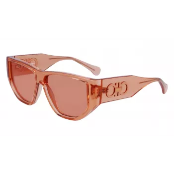Ferragamo SF1077S-838 Unisex Päikeseprillid Piloot Läikiv Roosakuld Pruun Gradient 56/13/140 mm