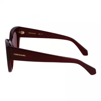 FERRAGAMO SF1107S552065 Naiste ruudukujulised atsetaatpäikeseprillid Havana pruun gradient 55/20/140 mm