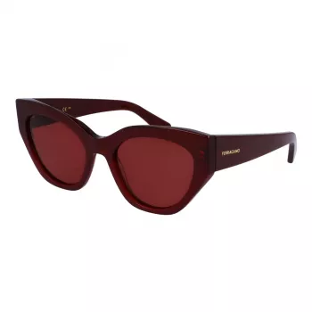 FERRAGAMO SF1107S552065 Naiste ruudukujulised atsetaatpäikeseprillid Havana pruun gradient 55/20/140 mm
