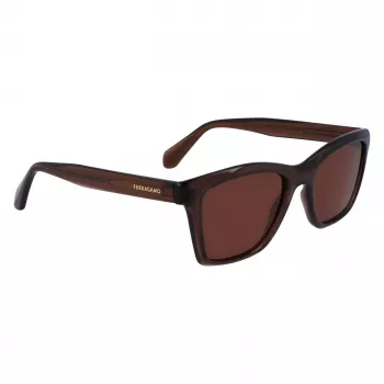 FERRAGAMO SF2001S-232 Unisex Päikeseprillid Havana Pruun Ruudukujuline Atsetaatraam Pruun Lääts 54/20/145 mm