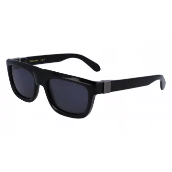 FERRAGAMO SF2009S-001 Meeste Päikeseprillid - Must Raam Hallid Läätsed 56/21/145 mm