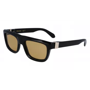 FERRAGAMO SF2009S-011 Meeste päikeseprillid - must raam, hallid läätsed, 56/21/145 mm