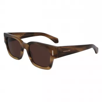 Ferragamo SF2010S-319 Päikeseprillid Mehed Roheline Havana Ruudukujuline Atsetaat 52mm