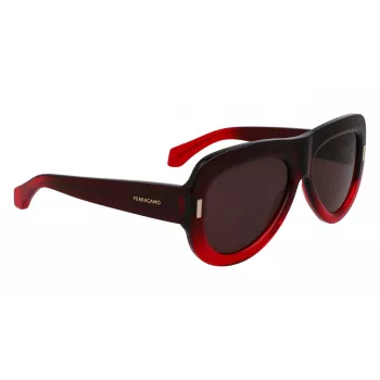 FERRAGAMO SF2029SE-615 Naiste päikeseprillid - punane atsetaatraam, hall gradientlääts, 57mm