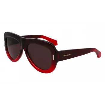 FERRAGAMO SF2029SE-615 Naiste päikeseprillid - punane atsetaatraam, hall gradientlääts, 57mm
