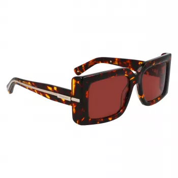 FERRAGAMO SF2032S-242 Naiste päikeseprillid Havana atsetaat ruudukujulise raamiga pruuni gradiendi läätsedega 55/19/140 mm