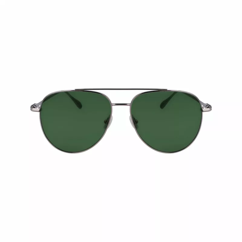 FERRAGAMO SF308S-44 Meeste ristkülikukujulised päikeseprillid - pruun Havana atsetaatraam, hallid polükarbonaat läätsed, UV400 kaitse