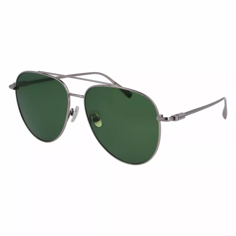FERRAGAMO SF308S-44 Meeste ristkülikukujulised päikeseprillid - pruun Havana atsetaatraam, hallid polükarbonaat läätsed, UV400 kaitse
