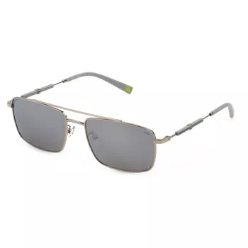 FILA meeste päikeseprillid SFI116V57579X - must raam, hallid läätsed, 57 mm