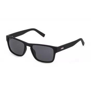 FILA SFI099V55U28P Meeste ristkülikukujulised päikeseprillid Must/Hall UV400