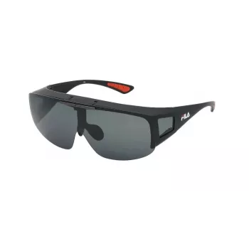 FILA SFI126-99U28P Unisex Päikeseprillid - Matt Must Raam, Hall Polariseeritud Lääts, UV400, Kilpstiil