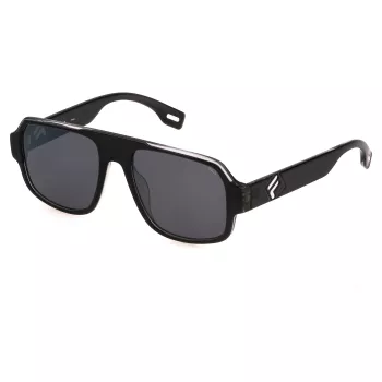 FILA SFI529-5401D1 Unisex Ristkülikukujulised Päikeseprillid, Must Raam, Suitsuhallid Läätsed, 54/18/140 mm