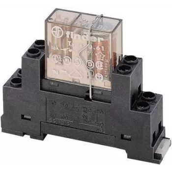 Finder 95.65M relee pesa koos kinnitusklambriga 65-seeria releedele, 3-pooluseline, 10 A, 250 V AC, kruviklemmid, DIN-liinile/paneelile paigaldatav