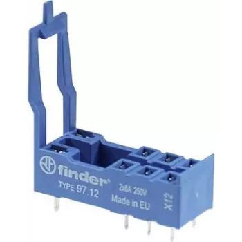 Finder 97.12 releekant 46-seeria jaoks, 8-kontaktiline, kruviklemmid, DIN-liinile/paneelile kinnitamine, 10 A, 250 V AC, hall