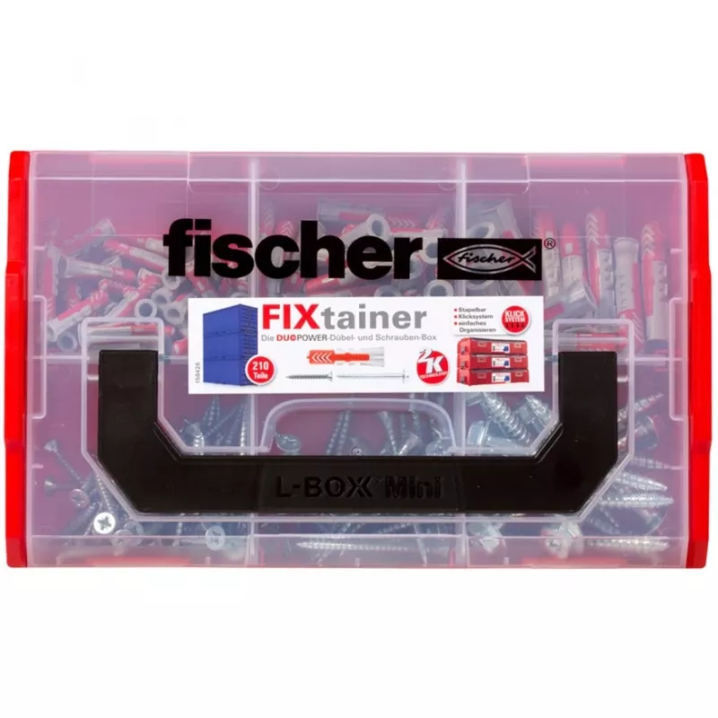 Fischer DUO-Line kruviankru ja tüübli komplektkarp, 105 osa, DUOPOWER & DUOTEC 535969