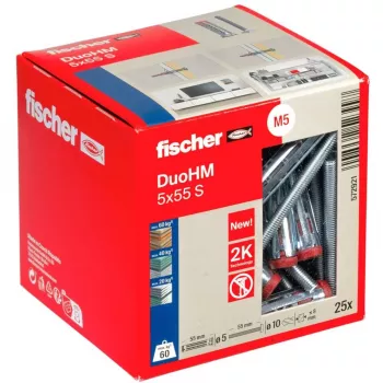 fischer DuoHM 5x55 S PH PZ Õõnes-seina ankur 55 mm, 25 tk 572921