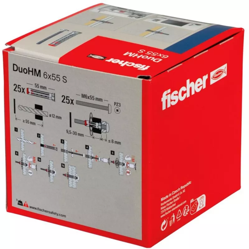 fischer DuoHM 6x55 S PH PZ Õõnes-seina ankur 55 mm, 25 tk 572922