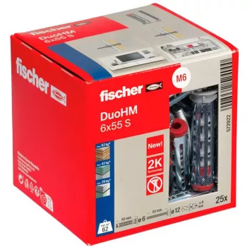 fischer DuoHM 6x55 S PH PZ Õõnes-seina ankur 55 mm, 25 tk 572922