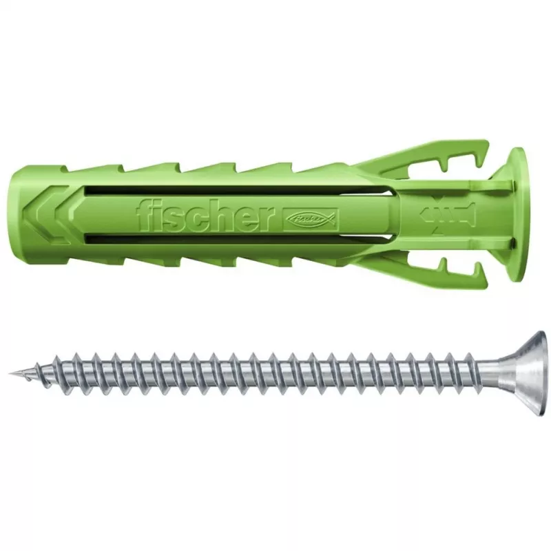 Fischer DUOPOWER Kruvi- ja tüüblikomplekt 100 tk - 6x30/8x40/10x50 mm - PZ2 - Roheline