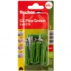 Fischer DUOPOWER Kruvi- ja tüüblikomplekt 100 tk - 6x30/8x40/10x50 mm - PZ2 - Roheline